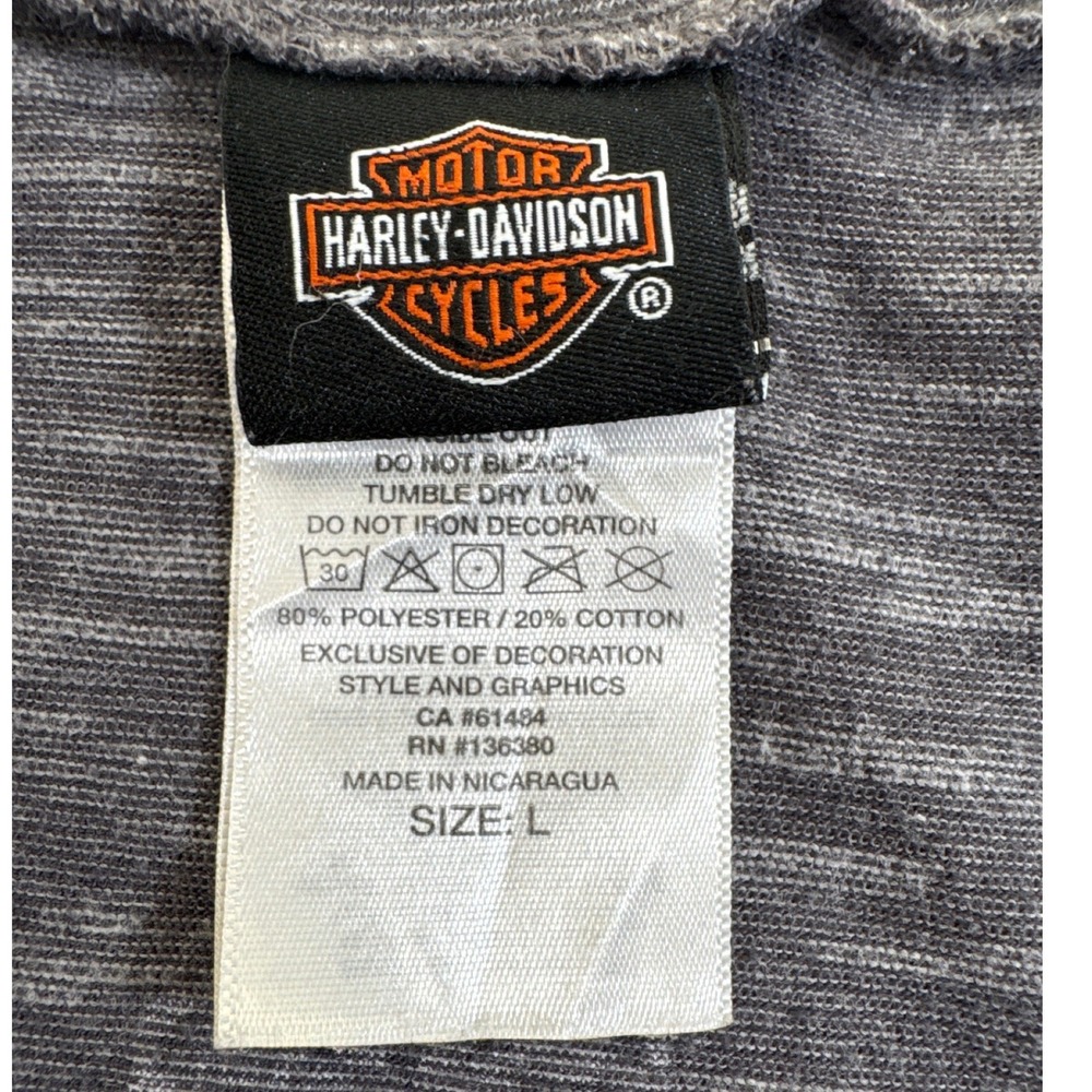HARLEY-DAVIDSON Texas Longhorn V-Neck Graphic Tee Gray Space Dye Women's L - Picture 6 of 12